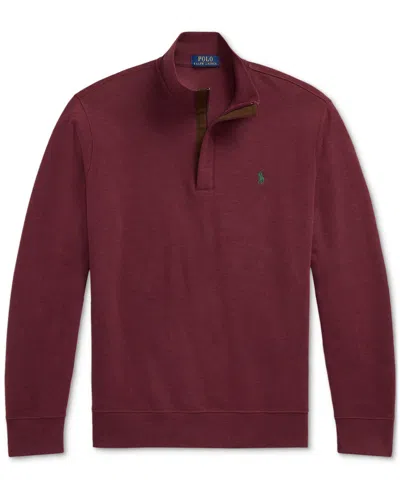 Polo Ralph Lauren Long Sleeve Quarter Zip Pullover In Burgundy