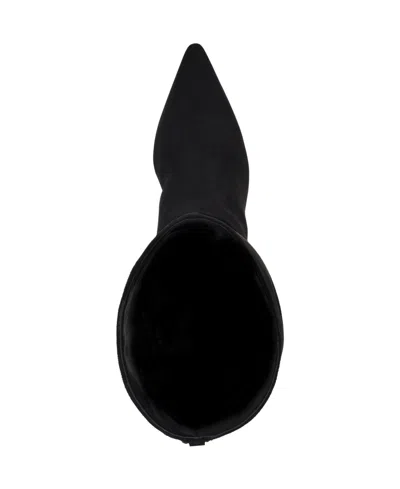 Guess Womens Palisa Tall Kitten Heel Dress Boots Regular Wide Calf In Black