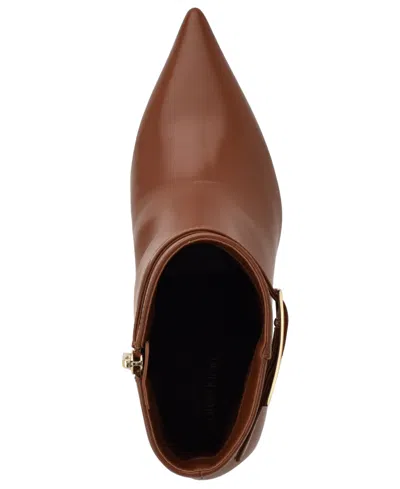 Calvin Klein Alenna Pointed Toe Bootie In Brown