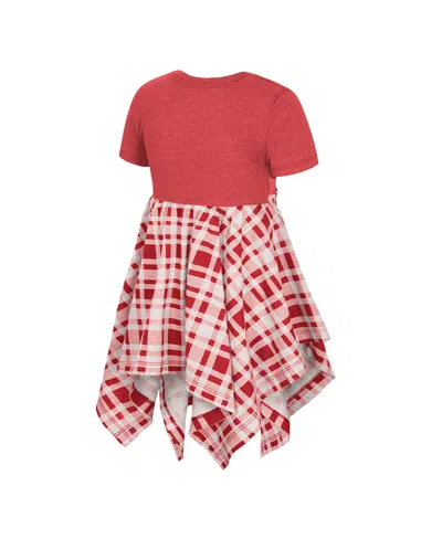 Colosseum Girls Toddler Red Wisconsin Badgers Marceline Plaid Dress In Red