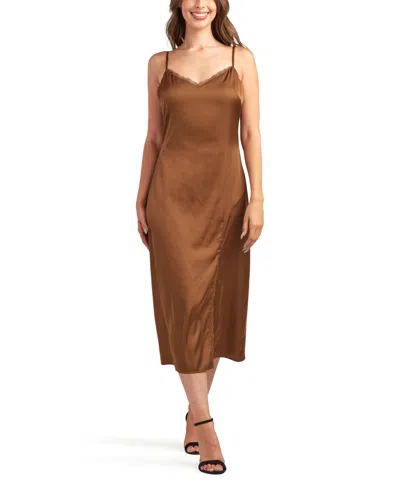 Bcx Juniors' Solid Heavy Midi Cami Dress In Brown