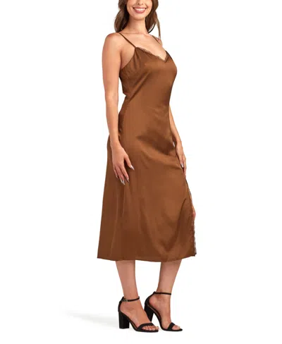 Bcx Juniors' Solid Heavy Midi Cami Dress In Brown