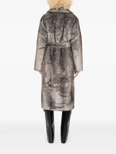 Thelaurent Faux Fur Coat In Gray