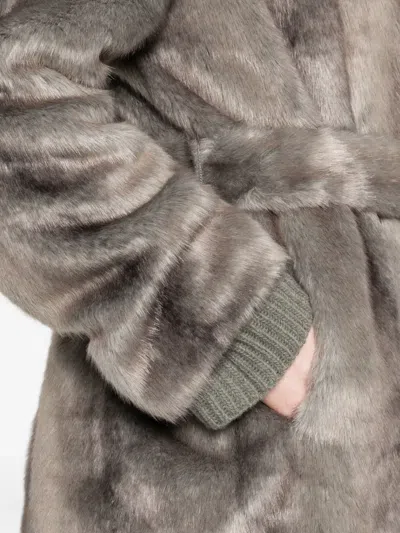 Thelaurent Faux Fur Coat In Gray