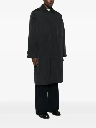 Sunflower Relaxed Nylon Coat In Black