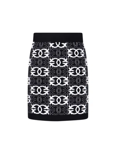 Pinko Jacquard Knit Mini Skirt In White