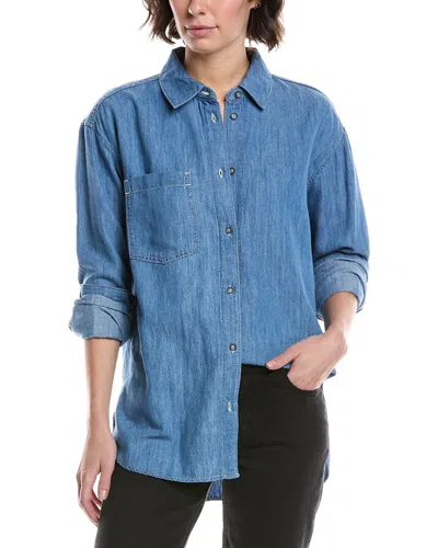 7 For All Mankind Easy Linen-blend Shirt In Brown