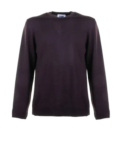 Alpha Studio Long-sleeved Crew Neck Pullover In Purple