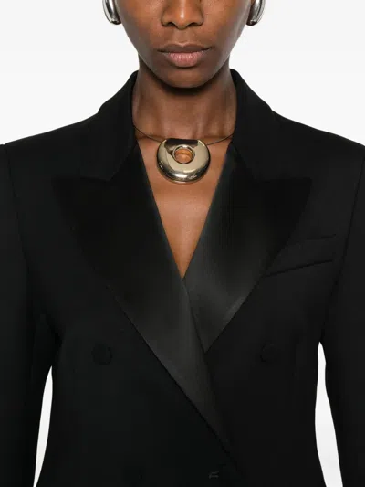 P.a.r.o.s.h Satin-lapel Double-breasted Jacket In Black