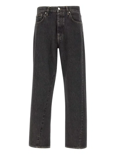 Sunflower Loose Fit Black Stone Washed Organic Denim Jeans In Multi