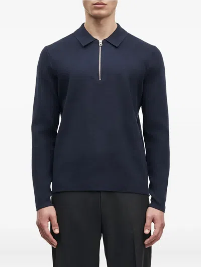 Samsoe & Samsoe High-neck Zip-up Sweater In Blue