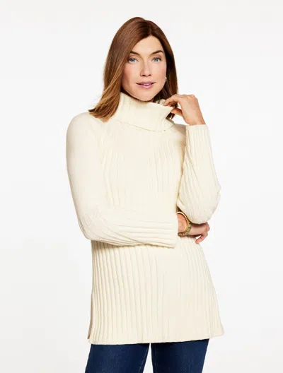 Talbots Plus Size - Turtleneck Sweater - Ivory - 3x  In White