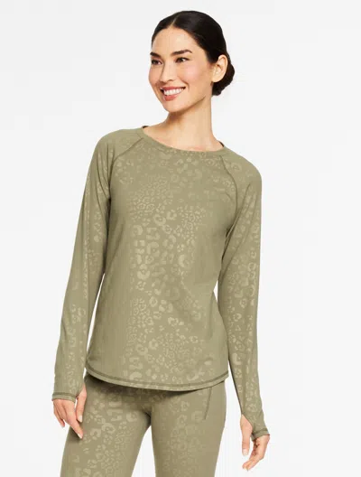 Talbots Out & About Crewneck T-shirt - Spot On - Sagebrush - Large  In Green