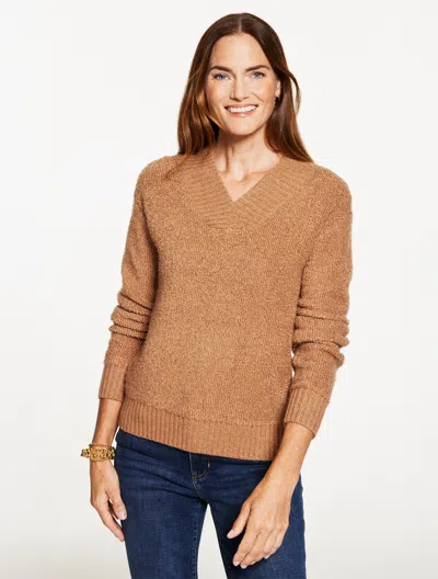 Talbots Plus Petite - Loop Stitch Sweater - Cafe - 3x  In Brown