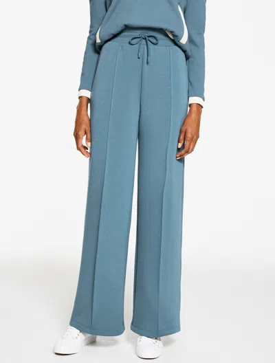 Talbots Plus Size - Airknit Stretch Wide Leg Pants - Manor Blue - 3x  In Blue