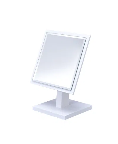 Hivvago White Rectangle Makeup Shaving Tabletop Mirror In White