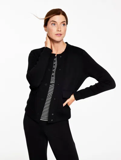 Talbots Plus Petite - Airknit Stretch Bomber Jacket - Black - 3x  In Black