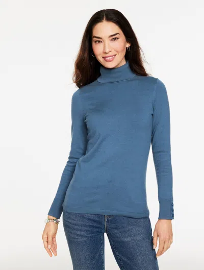 Talbots Plus Size - Perfect Turtleneck Top - Moonlight Blue - 1x  In Blue