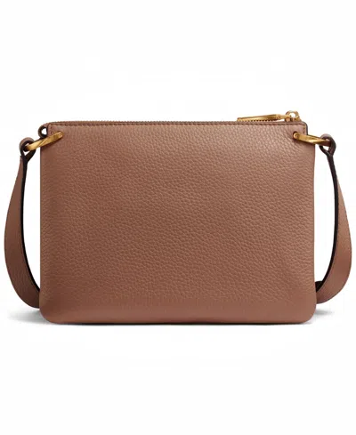 Donna Karan Glenwood Leather Shoulder With Tassel Detail In Brown