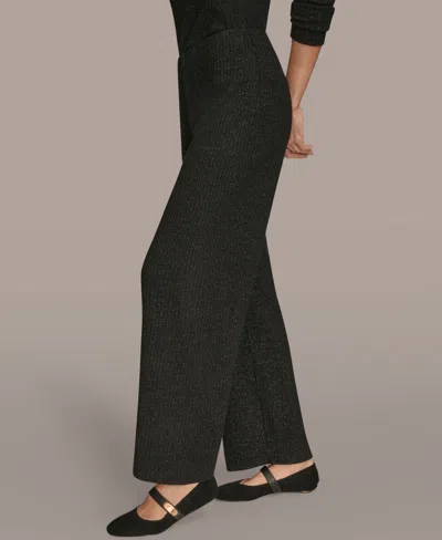 Donna Karan Women's Metallic Rib Knit Pants In Animal Print