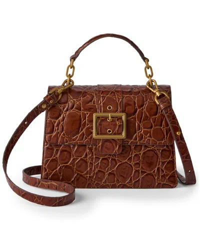 Brahmin Hallie Sparkling Cider Barnard Small Satchel In Brown