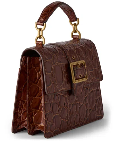 Brahmin Hallie Sparkling Cider Barnard Small Satchel In Brown