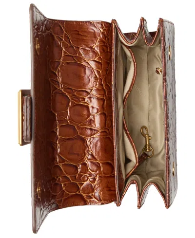 Brahmin Hallie Sparkling Cider Barnard Small Satchel In Brown