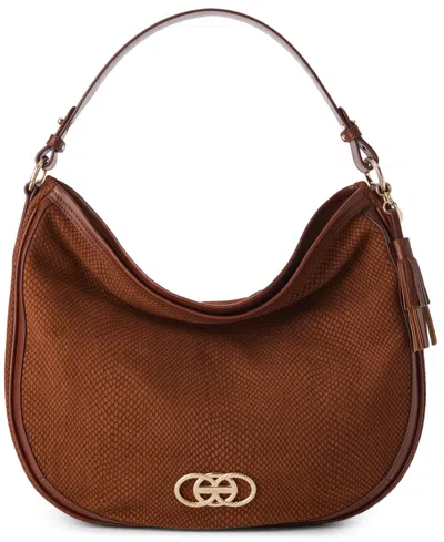 Brahmin Kathleen Snake Embossed Leather Shoulder Bag In Brown