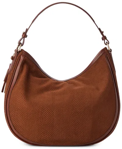 Brahmin Kathleen Snake Embossed Leather Shoulder Bag In Brown