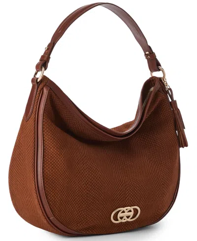 Brahmin Kathleen Snake Embossed Leather Shoulder Bag In Brown