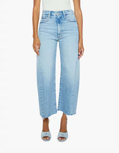 Mother Pipe-dream Button Sneak Fray Jeans In Blinded By The Dark In Blue