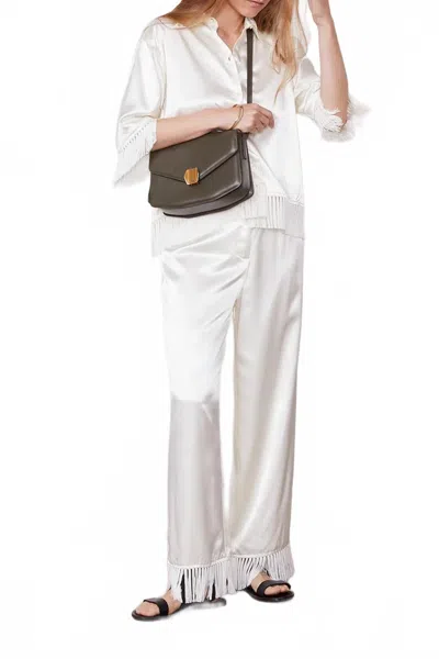 Officine Generale Jolen High Waisted Pants In Ecru In Multi