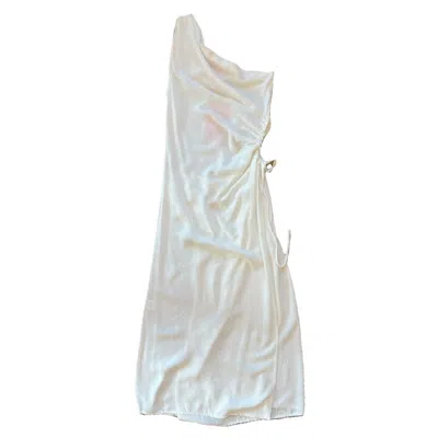 Scandal Italy Women's Elba One-shoulder Dress In White In Gray