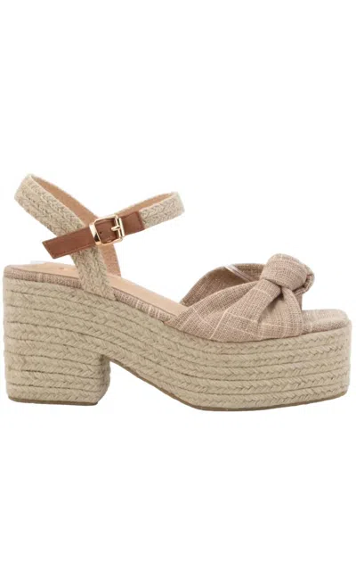 Ccocci Palmer Espadrille Platform Block Heel Sandals In Beige In Brown