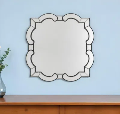Hivvago 32" Clear Scalloped Glass Framed Accent Mirror In Neutral