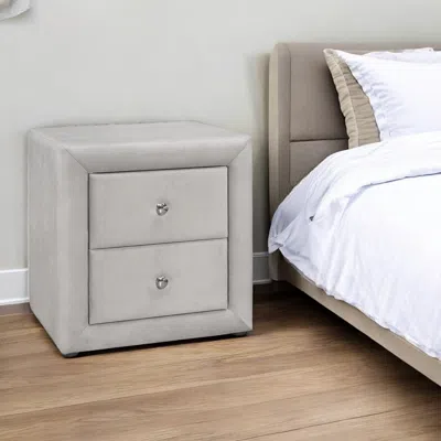 Hivvago 21" Light Gray Wood Two Drawer Nightstand In Gray