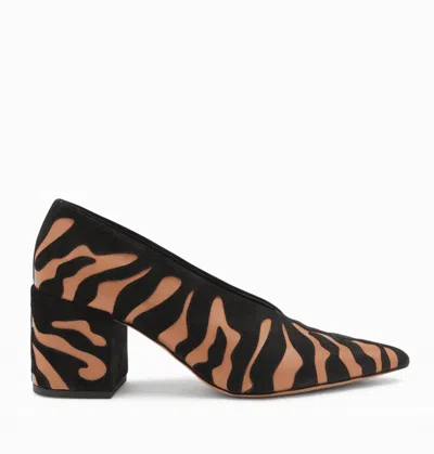 Ulla Johnson Polline Mixed Leather Block-heel Pumps In Animal Print