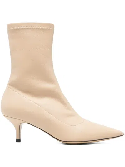 P.a.r.o.s.h Pointed-toe Ankle Boots In Neutral