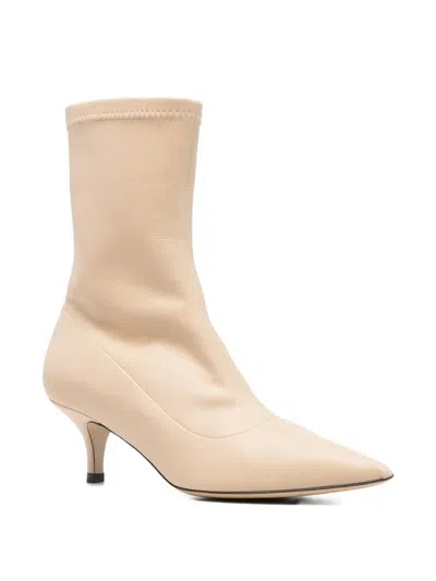 P.a.r.o.s.h Pointed-toe Ankle Boots In Neutral