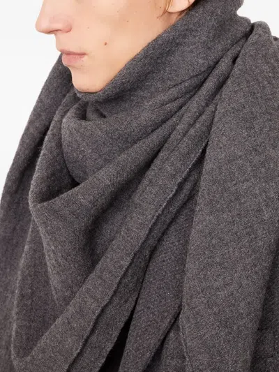 Officine Generale Wool Triangular Scarf In Gray