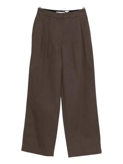 Dunst Brown Cotton Trousers In Brown