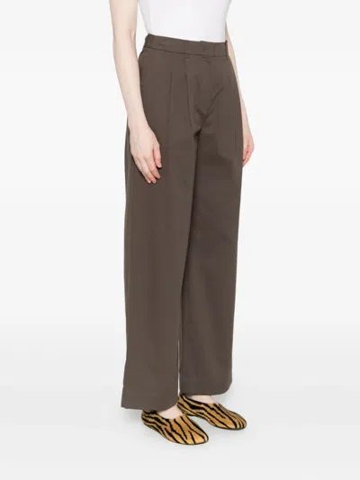 Dunst Brown Cotton Trousers In Brown