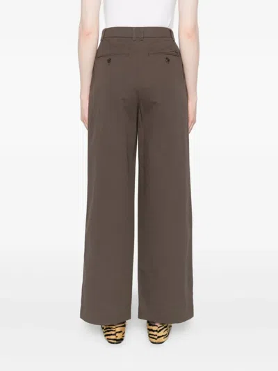 Dunst Brown Cotton Trousers In Brown