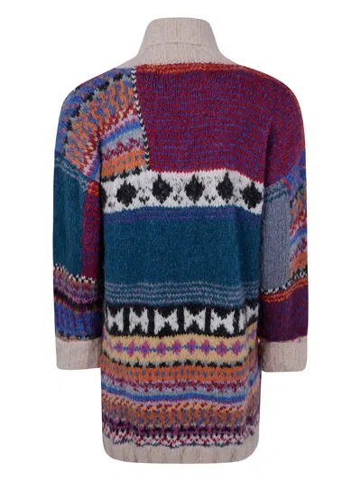 Frantic Patchwork-pattern Alpaca Wool Cardigan In Multi