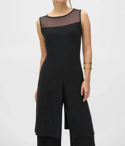 Joseph Ribkoff Mesh Tunic Top In Black In Black