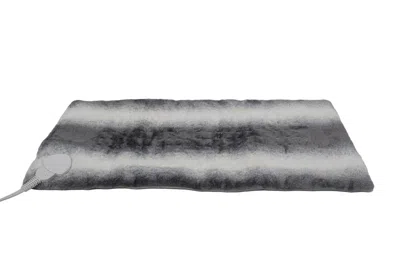 Hivvago 12" X 24" Gray Ombre Faux Fur Heated Plush Lap Pad In Gray