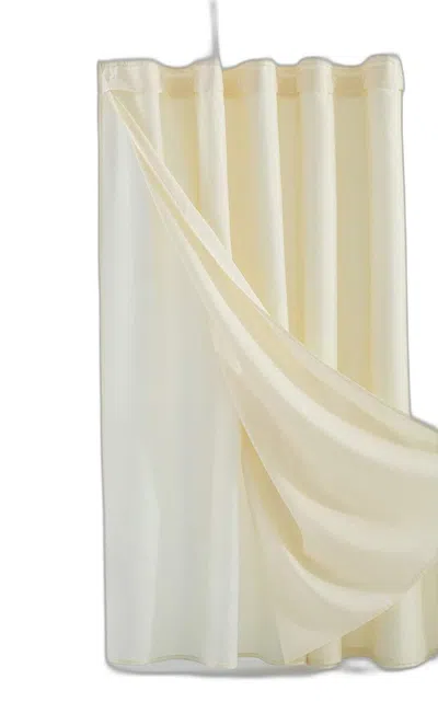 Hivvago Ivory Sheer And Grid Shower Curtain And Liner Set In Yellow