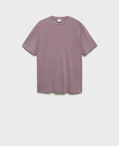 Mango Men's Linen Slim-fit T-shirt In Purple