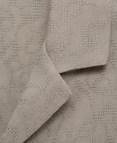 Mango Men's Embroidered Cotton Shirt In Brown