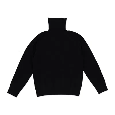 Aimé Leon Dore Black Merino Wool Turtleneck Sweater In Black